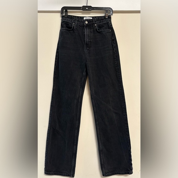 Reformation Wilder High Rise Wide Leg Jeans - Black size 26 - Picture 4 of 6